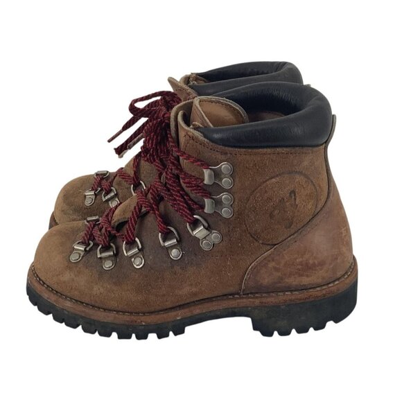 Vintage Vasque Mens Brown Leather Mountaineering Boots Hike Climb US Size 5 - Picture 6 of 12